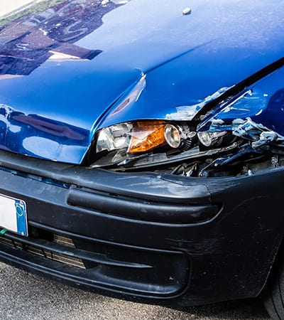 Blue damaged car Blue damaged car